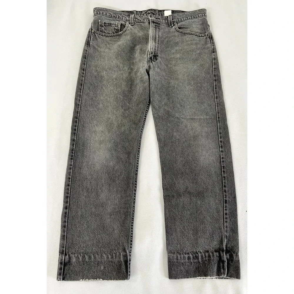 VTG‎ Levis Jeans Mens 38x30 (36x27) 505 Reg Fit Straight Leg Black USA 90s Y2K
